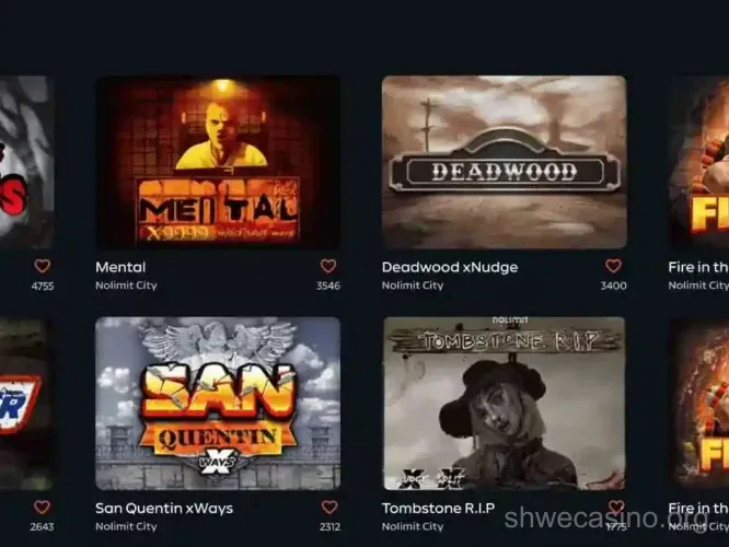 Shwe Casino Slots Interface